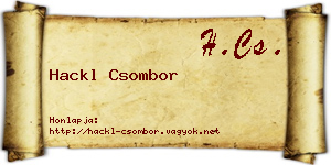Hackl Csombor névjegykártya